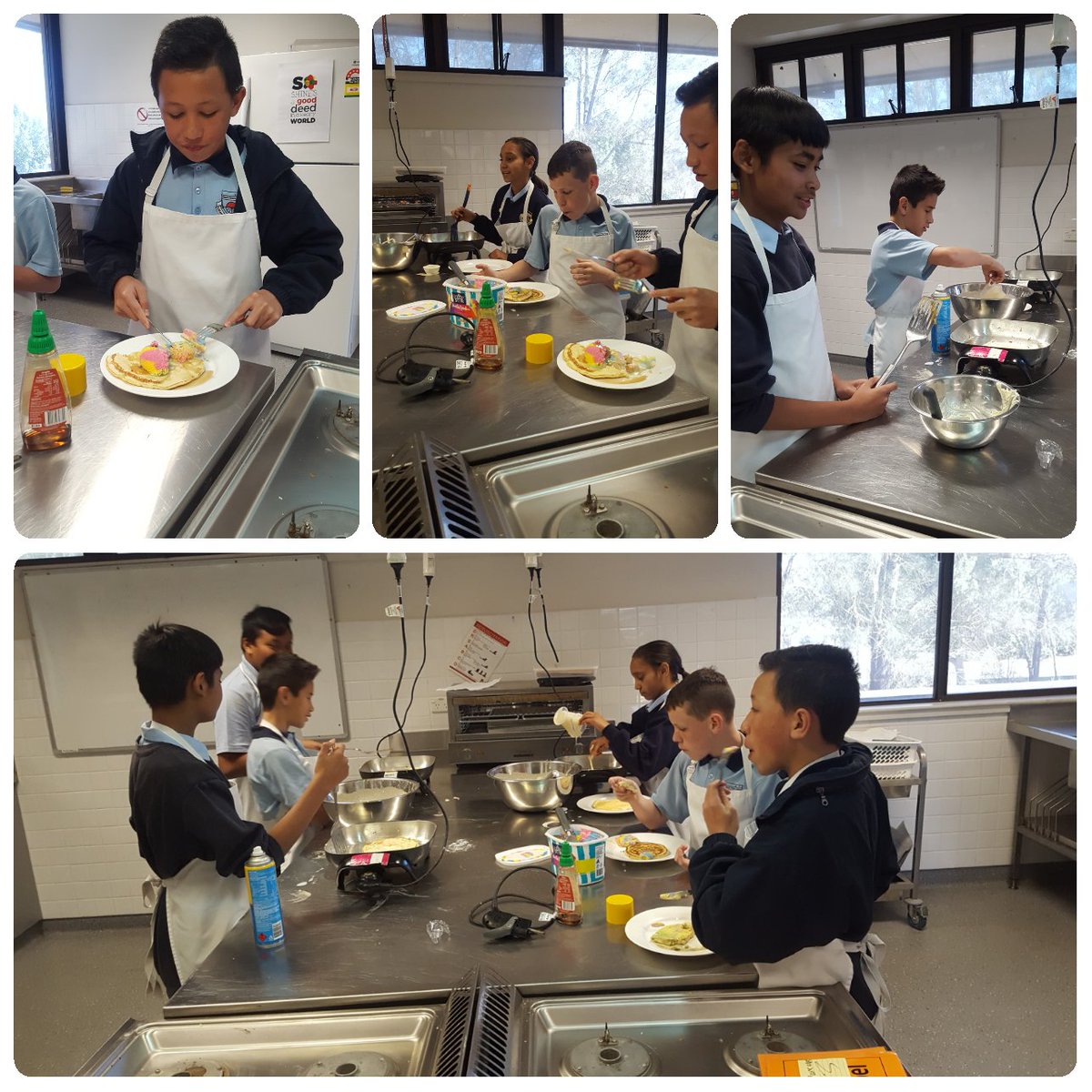 SusannahRadkew1's tweet photo. Stage 4 making pancakes with rainbow icecream @stremps76 @SarahRedfernHS #sugarforbreakfast https://t.co/PdYXDJ06jk