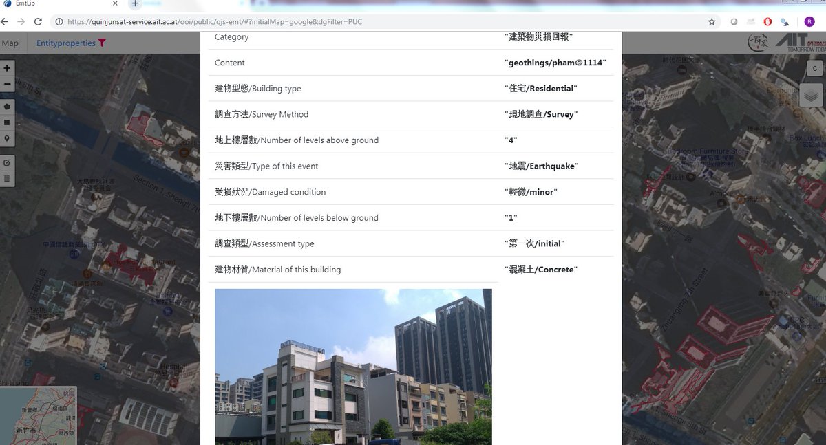 QuinJunSAT's tweet photo. Using Emergency Maps Toosl to show results from crowdsourcing App @geoBingAn #Taiwan #BeyondEurope #FFG #Copernicus #ESA #EO https://t.co/EobSJYLJ7m