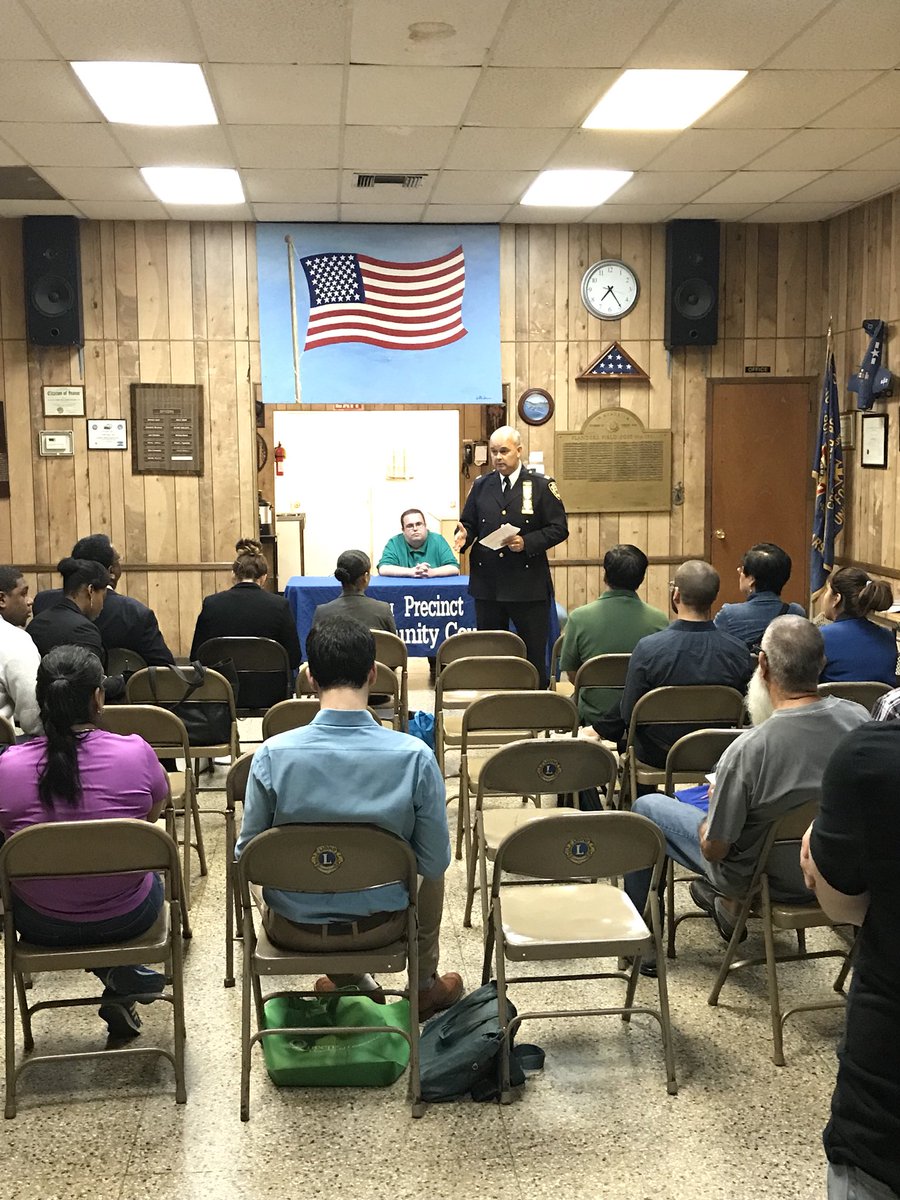 NYPD110Pct's tweet photo. We had a great @NYPD110PCTCC meeting tonight thank you to @QueensDABrown and his staff for speaking with our #Elmhurst #Corona Community &amp; thank you to @Dromm25 for acknowledging the hard working members of our community. We hope to see you at our next meeting on Oct 11th! https://t.co/5NTBRu7TH4