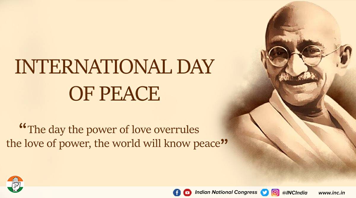INCIndia's tweet photo. In these trying times when hate crimes are on the rise, we must recall the values of love, peace and non-violence that India stands for. #InternationalDayOfPeace https://t.co/dujgu2Dlo2
