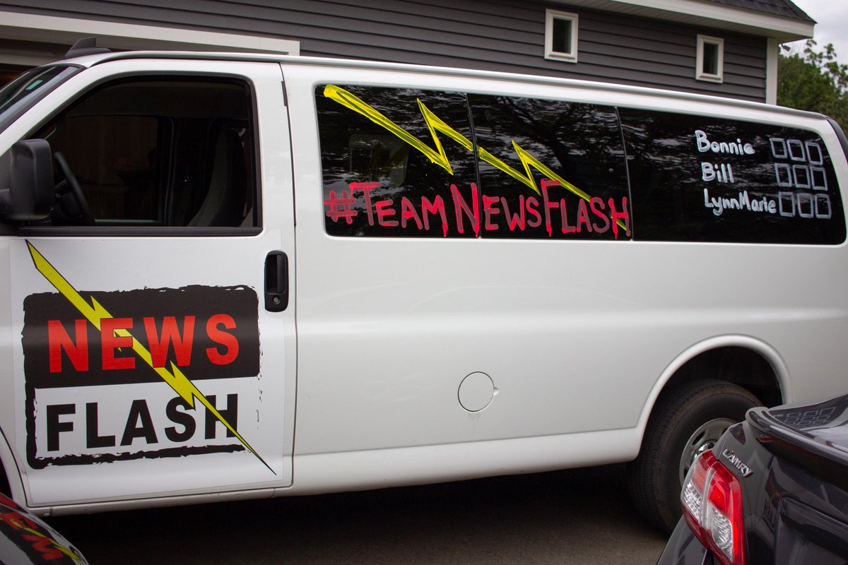 KevinMontano's tweet photo. #TeamNewsFlash is ready to go for #RagnarADK tomorrow.
We had a great team dinner and the vans are all decked out.
Van 1 leaving bright and early for our 7 a.m. start!
@BenitaZahn @SubrinaDhammi @KarenTararache @JimKambrich
#13Ragnar #5Run8 #RunChat https://t.co/tKHLEgVLOc