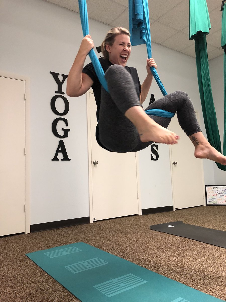 Dayl8fren's tweet photo. Ariel yoga! Trying new things 😂 https://t.co/HkxPUNPLtf