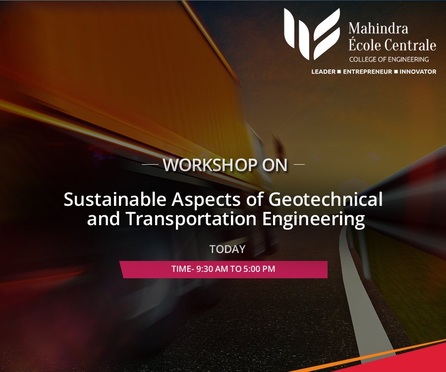 MahindraUni's tweet photo. Our one day workshop on 'Sustainable Aspects of Geotechnical and Transportation Engineering' is about to begin shortly. Stay tuned for more updates. 
#workshop #engineering #RiseMEC https://t.co/nYc6KSkicP