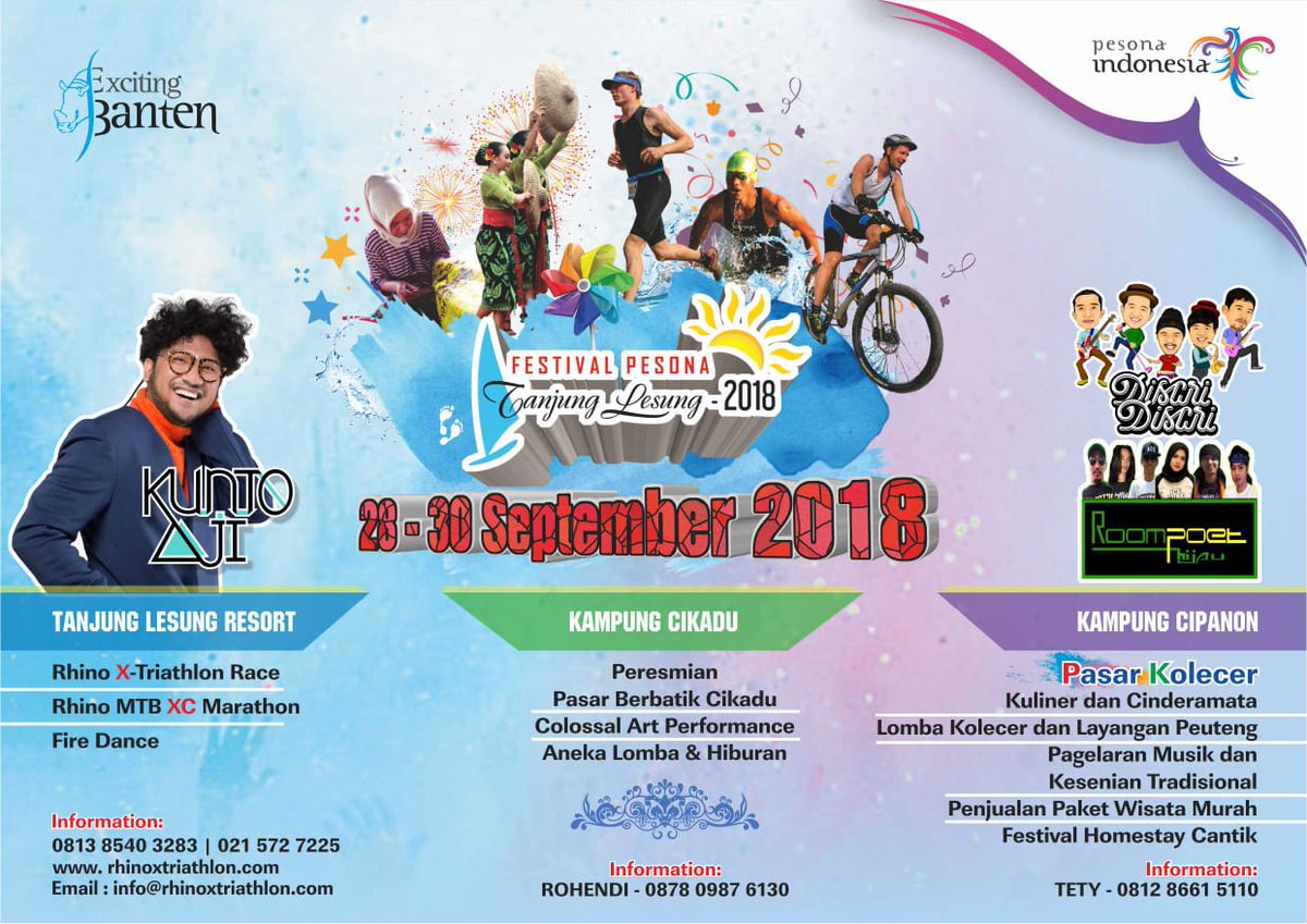 MultiFarmaBali's tweet photo. 28-30/9/18 Festival Tanjung Lesung di Tanjung Lesung #Banten | (0254) 267060 #100WonderfulEvent2018 https://t.co/uOEwVZeWRu