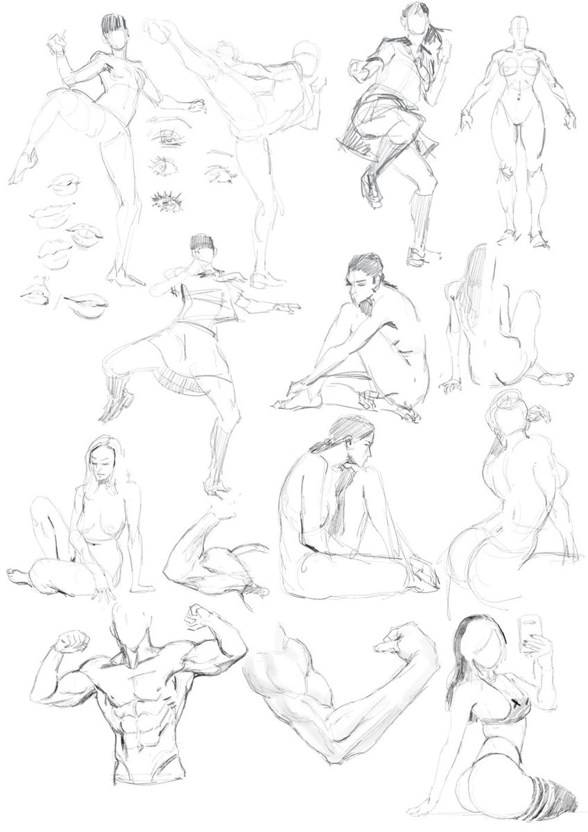Studies from Real Action Pose collection 01 and various on Google and Instagram. Random Jennalynnmeowri.

Procreate with Apple Pencil. 
https://t.co/YGUZVQVhKw 