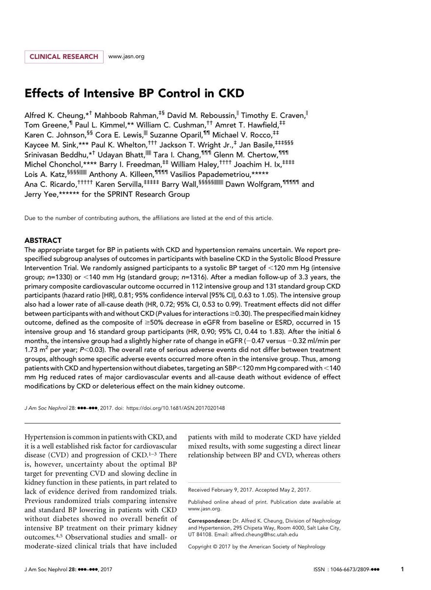 edgarvlermamd's tweet photo. Effect of intensive BP control in CKD ca. 2017 from @JASN_News #SPRINTHTN #Nephpearls #AskRenal
👉🏼 https://t.co/gACwN7Bz1g https://t.co/c4qgOAC1hv