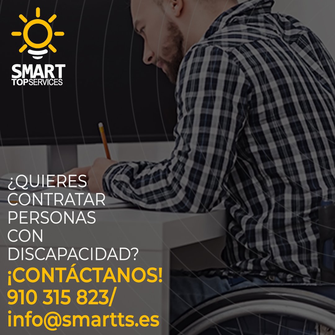 SmartTopService's tweet photo. En #Smartts nos esforzamos día tras día por lograr la #integración en el mercado laboral de todo profesional, y de esta manera, elevar la rentabilidad de la empresa contratante gracias a los altos estándares de desempeño que poseen nuestros empleados. https://t.co/qtlBThv7R0
