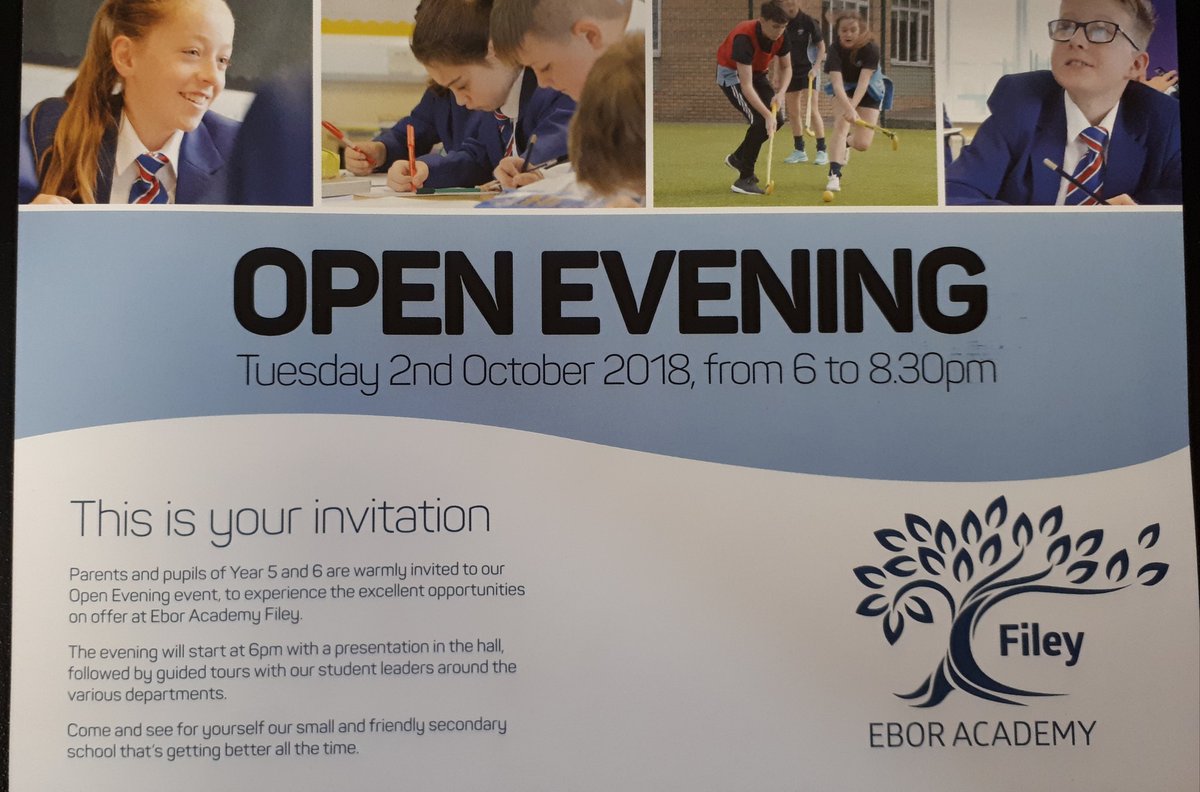 Filey_Academy's tweet image. Parents and pupils of Years 5 &amp;amp; 6 are warmly invited to our Open Evening on Tues 2nd Oct, 6pm.