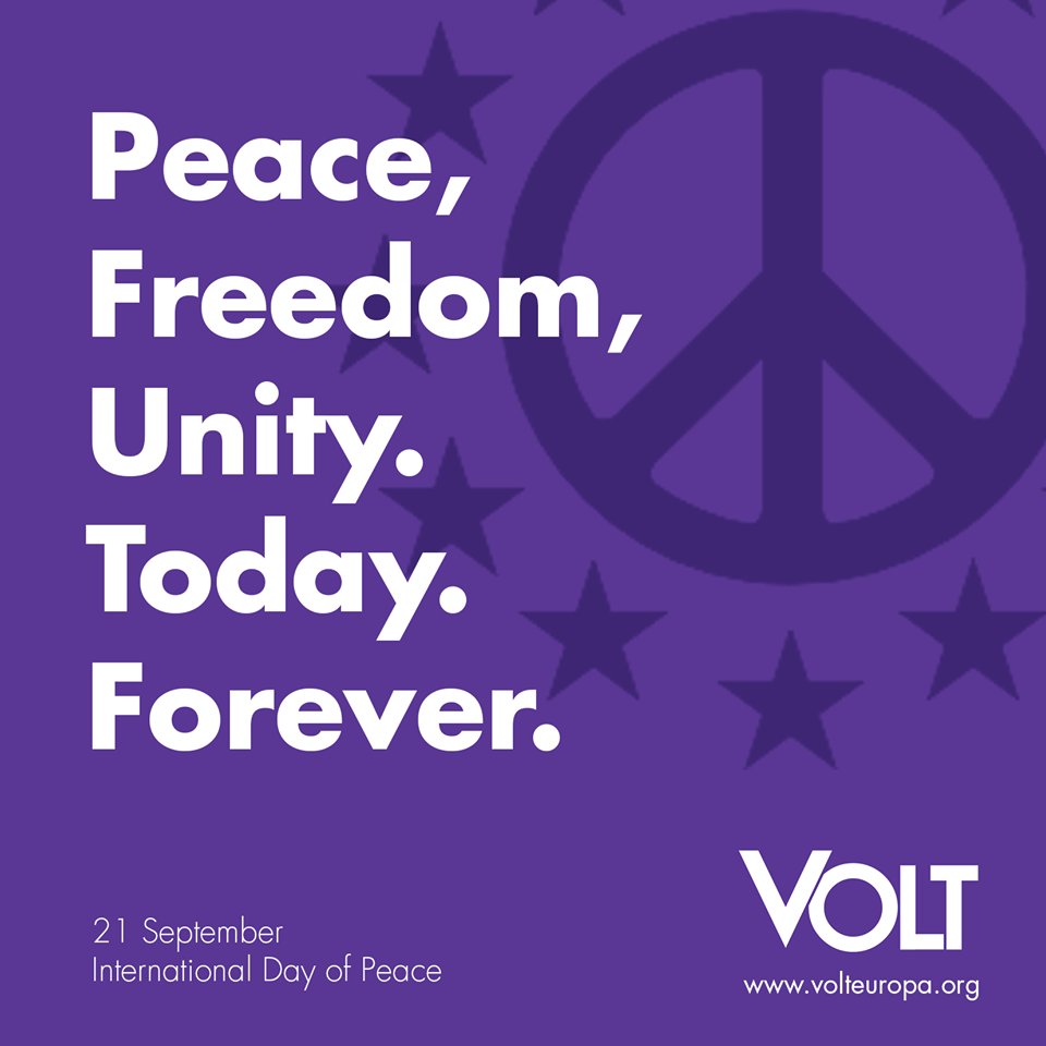 The European Union was awarded the Nobel Peace Price in 2012 for over 6 decades of reconciliation and peace. Today, we celebrate #InternationalDayofPeace!🇪🇺 Let's overcome differences, #peace is the climate of freedom and the only way forward.
#EP2019 #Volt4Change #gopurple