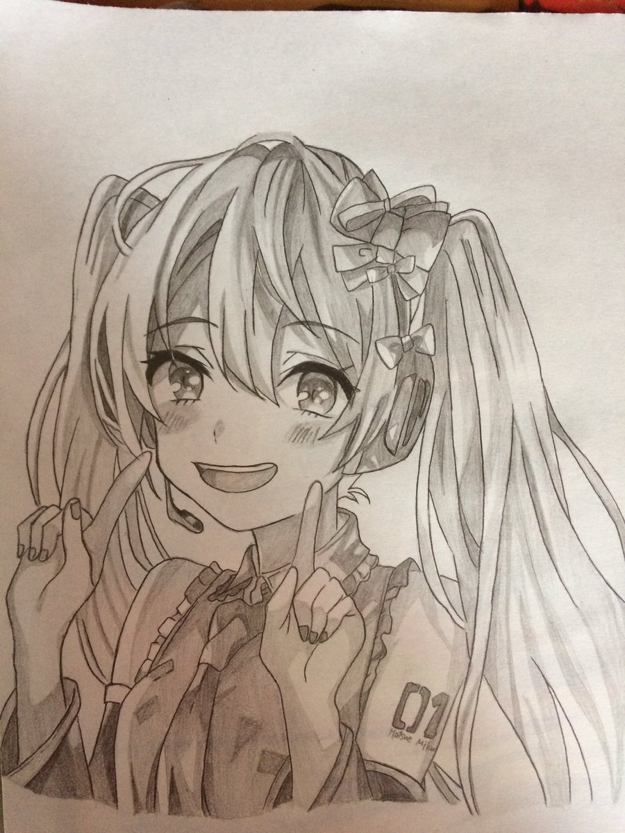 ゆうな V Twitter イラストの初音ミクを模写してみました 初音ミク 模写 イラスト 絵描きさんと繋がりたい