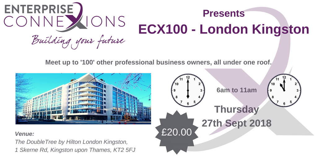 The countdown is on..only 5 days left to get your ticket. Have you got yours? #ECX100 <a href="/DoubleTreeKNG/">DoubleTree by Hilton Kingston upon Thames</a> @EveningStandard ??<a href="/LondonPostUK/">London Post</a> ?<a href="/richmondtimes/">RTT</a> ?<a href="/bbtwickenham/">BB Twickenham</a> ?#Business #Meeting #Kingston ow.ly/Zetd30lax2n