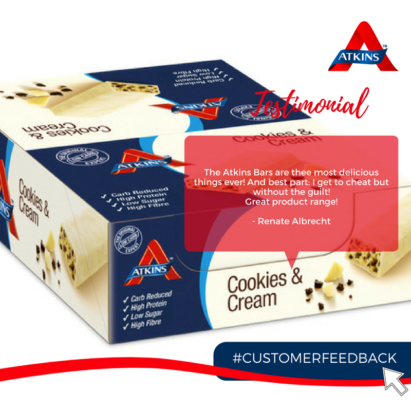 Atkins_SA's tweet photo. We love reading about our #AtkinsCommunity's successes with this lifestyle and how much our advice and products have helped in the process! Share your stories with us!

#FeedbackFriday #lowcarbcurious #lowcarb #lowsugar #Carbconscious #fitfam https://t.co/K0Cu3Af3at
