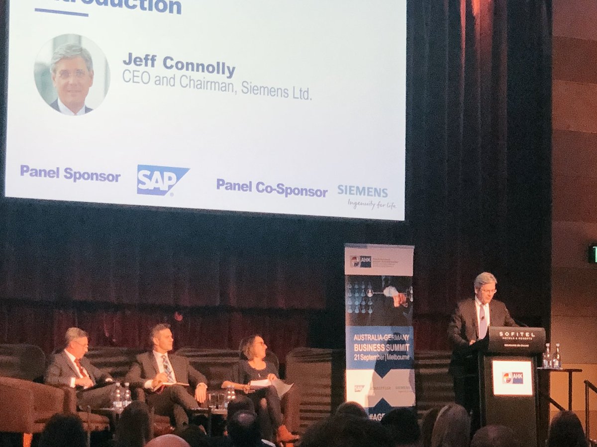 GermanChamberOz's tweet image. Jeff Connolly
CEO, Siemens Ltd #OpeningStatement #Energiewende #EnergyStrategies #AGBS18 @JeffRConnolly @Siemens_Aus