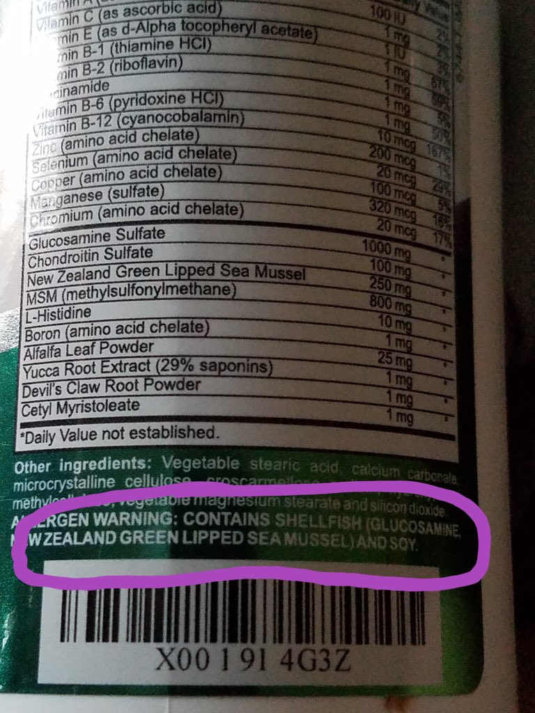 ssmith556's tweet image. didn’t read the ingredients carefully unfortunately there are things in there that will kill me due to #shellfishallergy the safety doesn’t says anything about shellfish allergies #anaphylaxis #notgood amazon.com/gp/product/B01… #infuencer #tomosonreview #tomoson