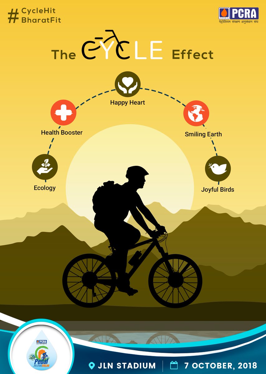 pcraindia's tweet image. All I want to learn about today, is '#TheCycleEffect', are you with me? 
Love,
#MotherEarth

Be a part of grand premier cyclothon --- Saksham Pedal Delhi on 7th October 2018!
#TIL #CycleHitBharatFit