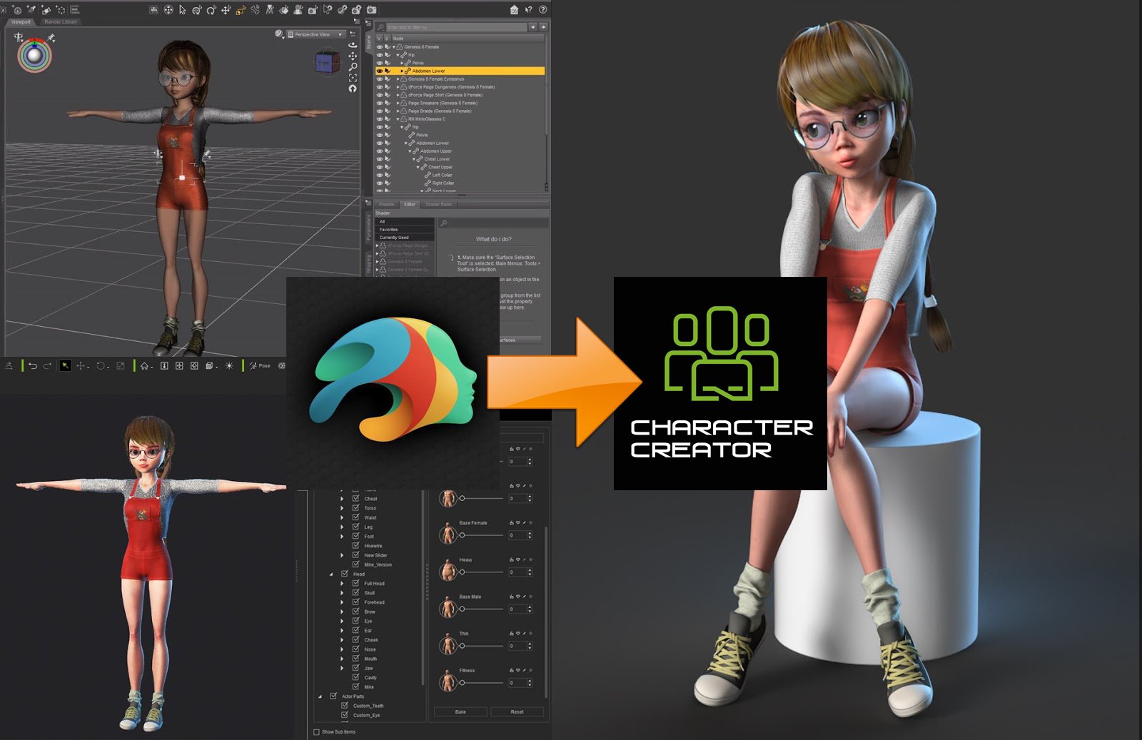 Character import. Даз студио 3д. Daz Studio 3d. 3d креатор персонажа.