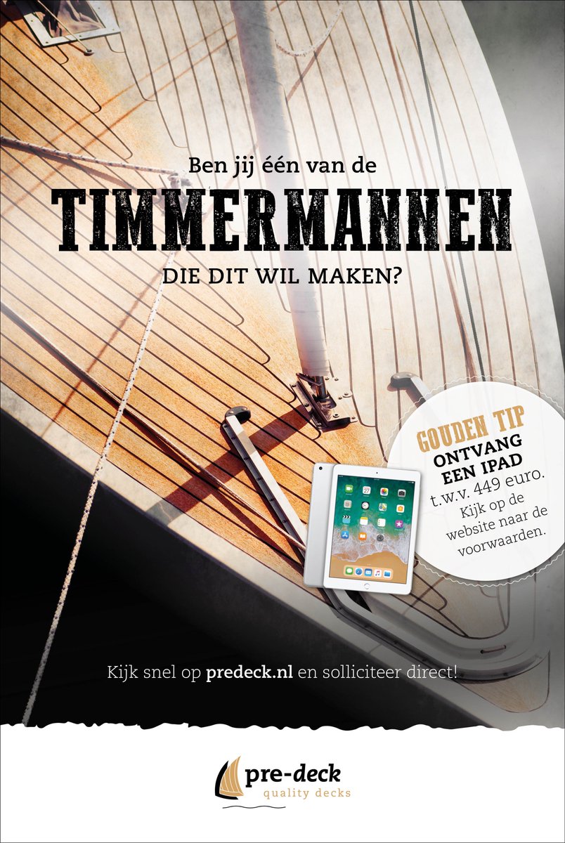 predeck's tweet image. Kijk snel op predeck.nl en solliciteer direct of geef de gouden tip en pak die iPad. #timmerman #tip #ipad