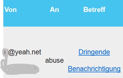 HSB_Forum's tweet image. Eine &quot;Dringende Benachrichtigung&quot; von &quot;Yeah&quot; an &quot;abuse&quot; kann ja nur wichtig sein. :-)

#SpamControl