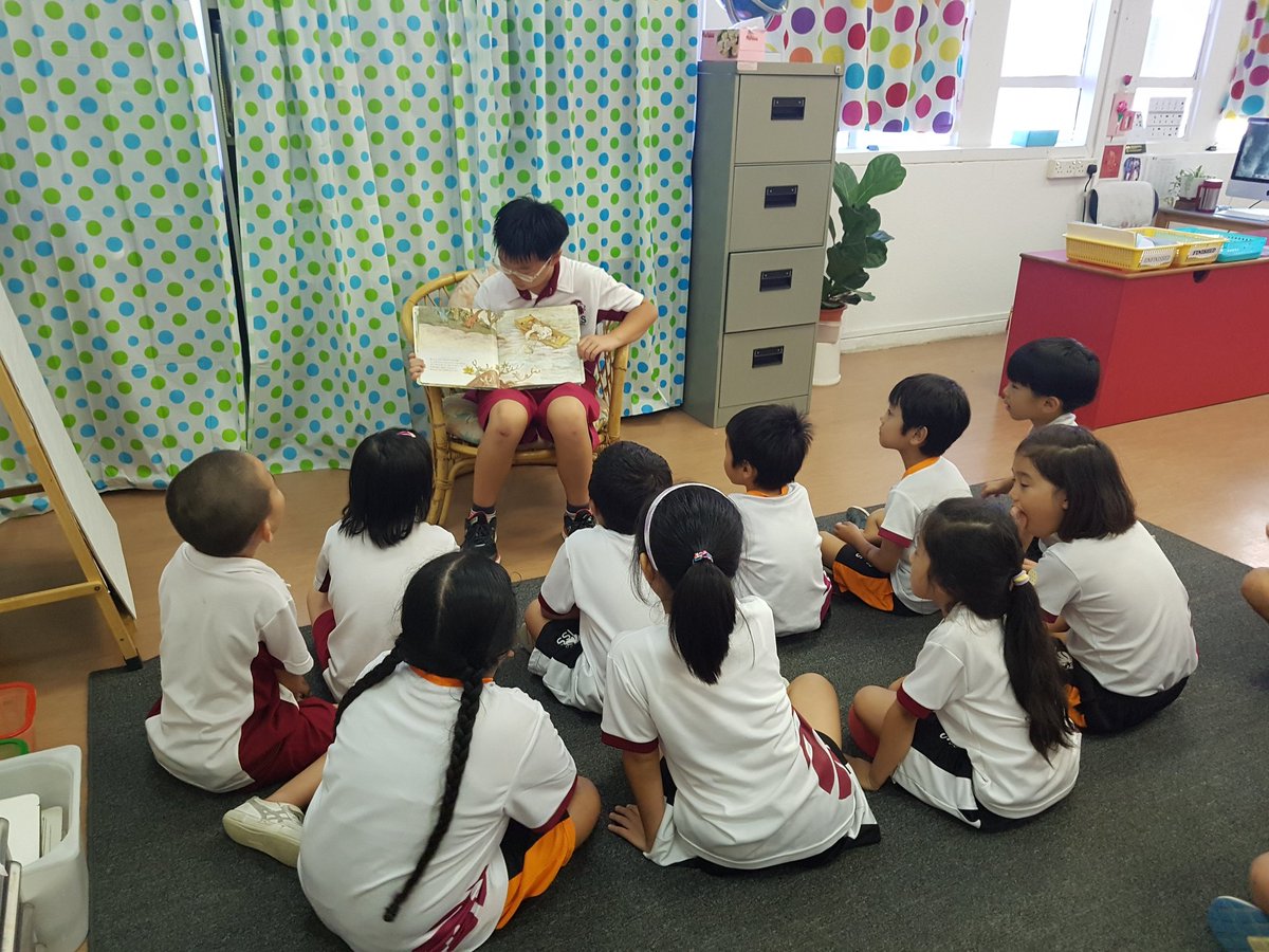 Grade 4 sharing their mother tongue with the grade 1s. Sharing their love of reading and developing their communication skills. #isspride #pyp #IBPYP
