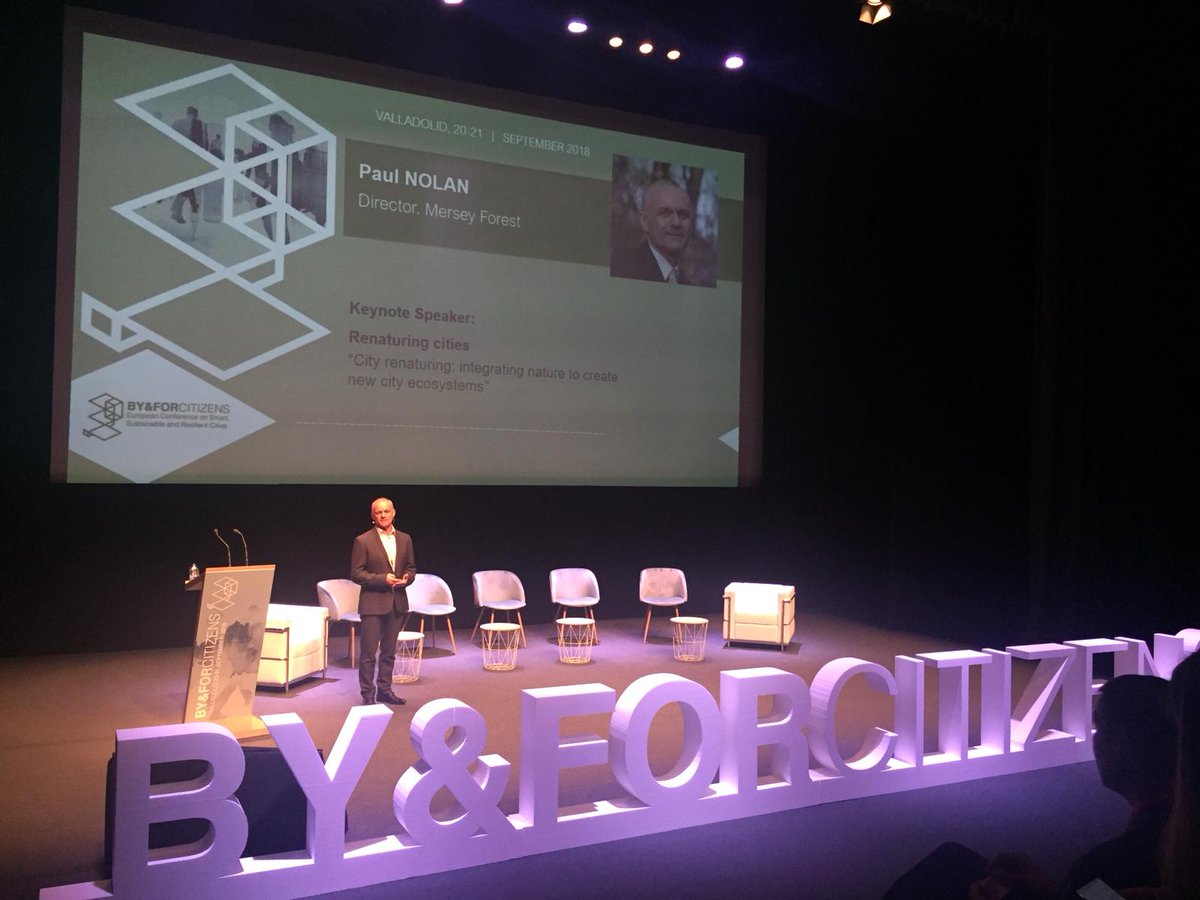 ideva_agencia's tweet photo. Second day in the #Byforcitizens conference with Paul Nolan from @merseyforest talking about #renaturingcities 🌲🌿💧
We start!
@urbangreenUP #Valladolid https://t.co/K8GwevENlX