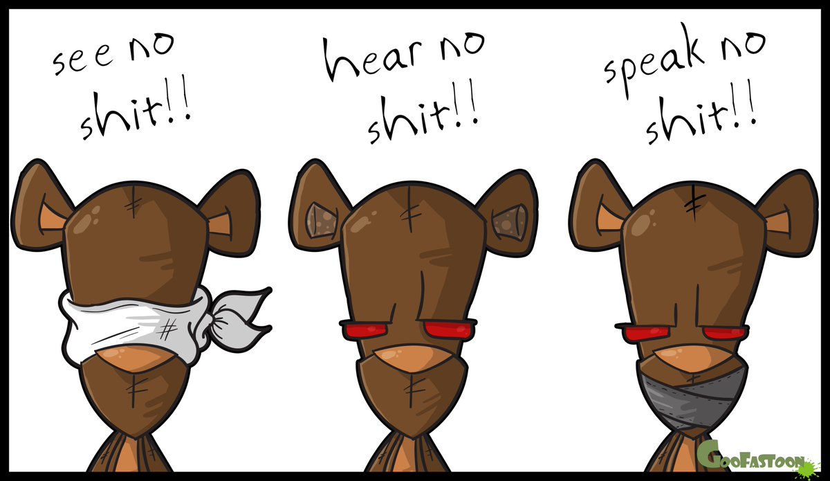 goofastoon's tweet photo. See no shit, hear no shit, speak no shit!!!
#BeTheBear #goofastoon #bear #popart #design #stickers #stickerdesign #illustration #cartoonart #cartoon #digitaldrawing  #quotes #quoteoftheday #seenoshit #hearnoshit #speaknoshit #noshit #shit #shitquote 

https://t.co/rOZp8QoLSI https://t.co/Dybc4axVa9