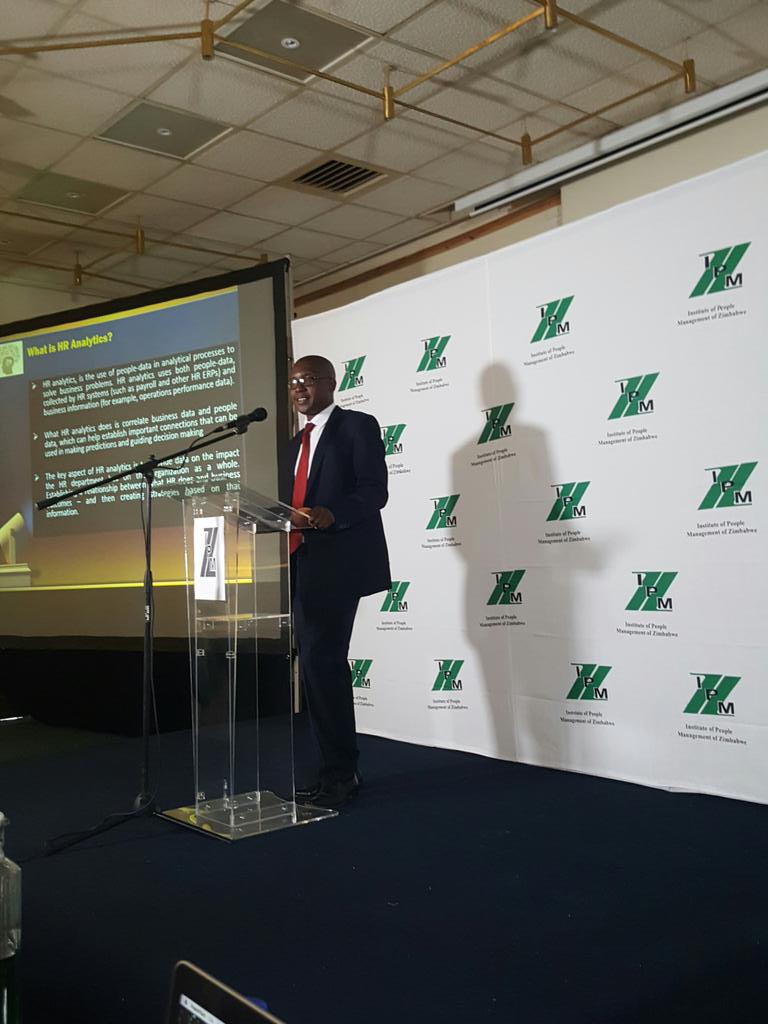 IPMZ20's tweet photo. #HRO2018- Dennis Nyabadza presenting on HR Analytics @IPMZ2018 @MurenaPrecious @terrykwaramba @CLEOPASChairman @BrianMaphosa1 @maulinegowe @admiremac https://t.co/y4vvDYqTEb