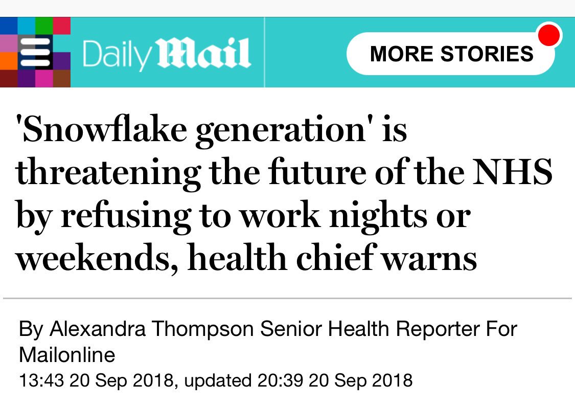 doctor_oxford's tweet image. A particularly nasty, sneering &amp;amp; wholly inaccurate example of Mail millennial-bashing. 

The NHS is imperilled by chronic underfunding &amp;amp; understaffing that subjects its staff to intolerable workloads. So many wonderful, dedicated doctors &amp;amp; nurses are beyond breaking point 😔