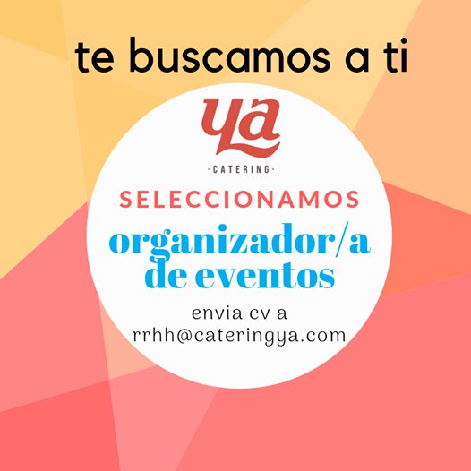 cateringya's tweet photo. ¿Te gustaría formar parte de nuestro equipo?
No lo dudes más y envíanos tu cv a rrhh@cateringya.com
#Empleo #Teestamosbuscando #Aspe https://t.co/GykN9CwoZ5