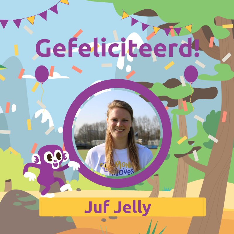 Monkey Moves On Twitter Woehoee Juf Jelly Is Vandaag Jarig Gefeliciteerd En Maak Er Een Apeleuke Dag Van