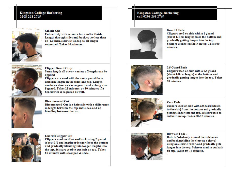 KCupdate's tweet photo. 10 week Barbering course starting Wednesday 5.30pm 7th Nov. You will learn classic cutting techniques such as layering, graduation, scissor over comb. Contact jenny.wiltshire@stcg.ac.uk https://t.co/HuXSrvKBWw