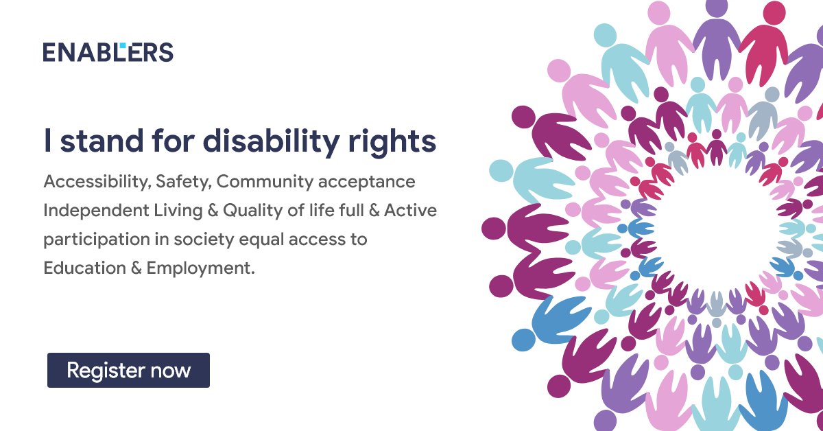 equivjobs's tweet photo. Accessibility, Safety, Community acceptance Independent Living &amp; Quality of life full &amp; Active participation in society equal access to Education &amp; Employment.

Register now at 
https://t.co/vq3aw1YSU7
#Togetherwecan #equiv #enablers #disabilityrights https://t.co/zF9zD4rIxs