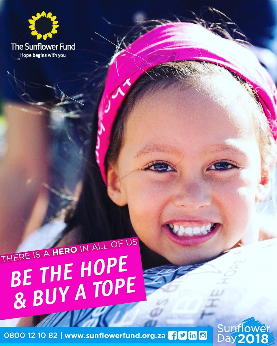 Have you bought a tope?
#BeTheHope #BuyATope #SunflowerDay2018
#TheSunflowerFund #HopeBeginsWithYou
#BecomeADonor #Leukaemia #StemCellDonors #StemCellTransplant #BloodStemCells #BloodDiseases