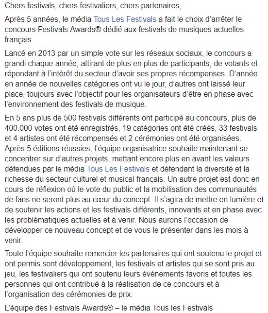 Festivals Awards tweet media