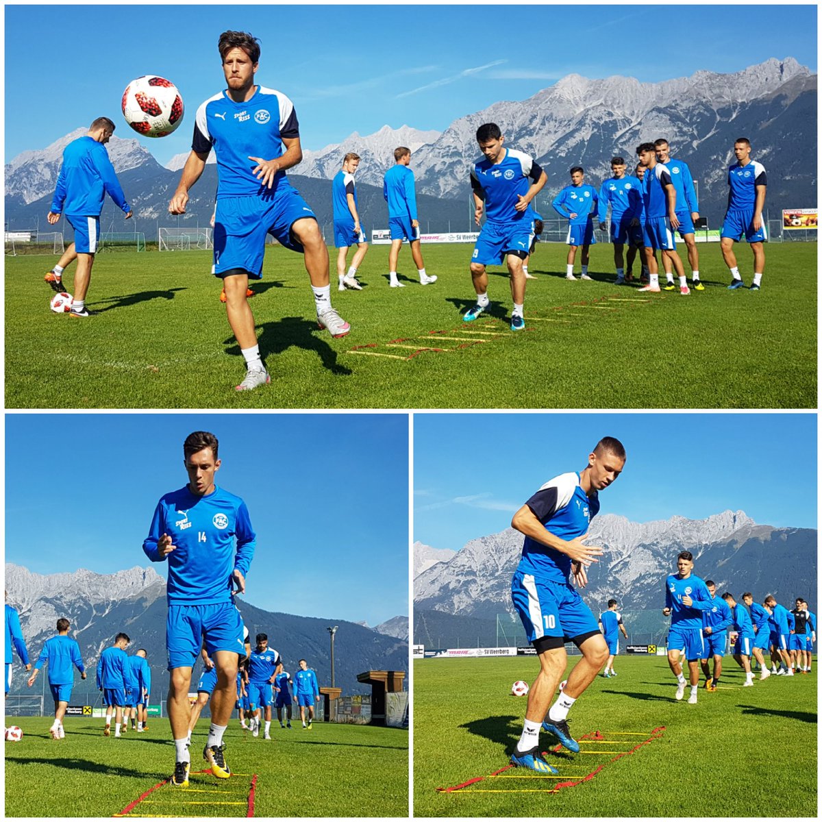 FACWien's tweet photo. Guten Morgen aus Tirol ⛰ Unsere Burschen sind schon am Aktivieren, am Nachmittag geht's dann in Richtung Tivoli 🏟 #FAC #Wirfürden21 #WIIFAC https://t.co/pC71ZMUhxU
