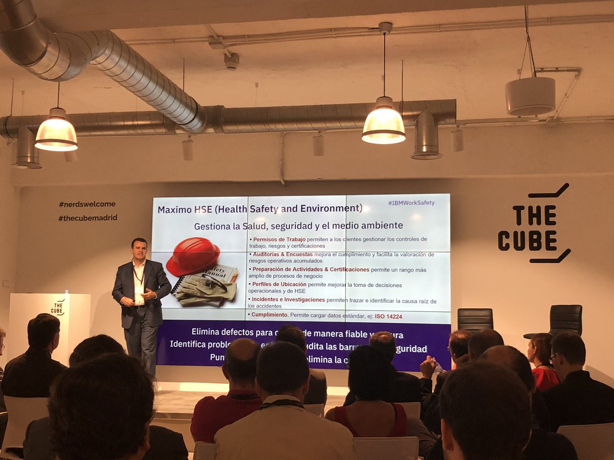 #IBMWorkSafety Posicionamiento magistral de #maximoHSE en la gestión de riesgos <a href="/Gutierrez_Acero/">Guillermo Gutiérrez</a>  #THECUBEMadrid