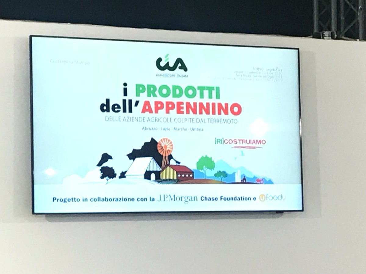 Conferenza stampa progetto “I prodotti dell’Appennino” sostegno alle imprese colpite dal sisma. Innovazione per ricostruire #FoodForChange #ufoody #cia <a href="/jpmorgan/">J.P. Morgan</a>