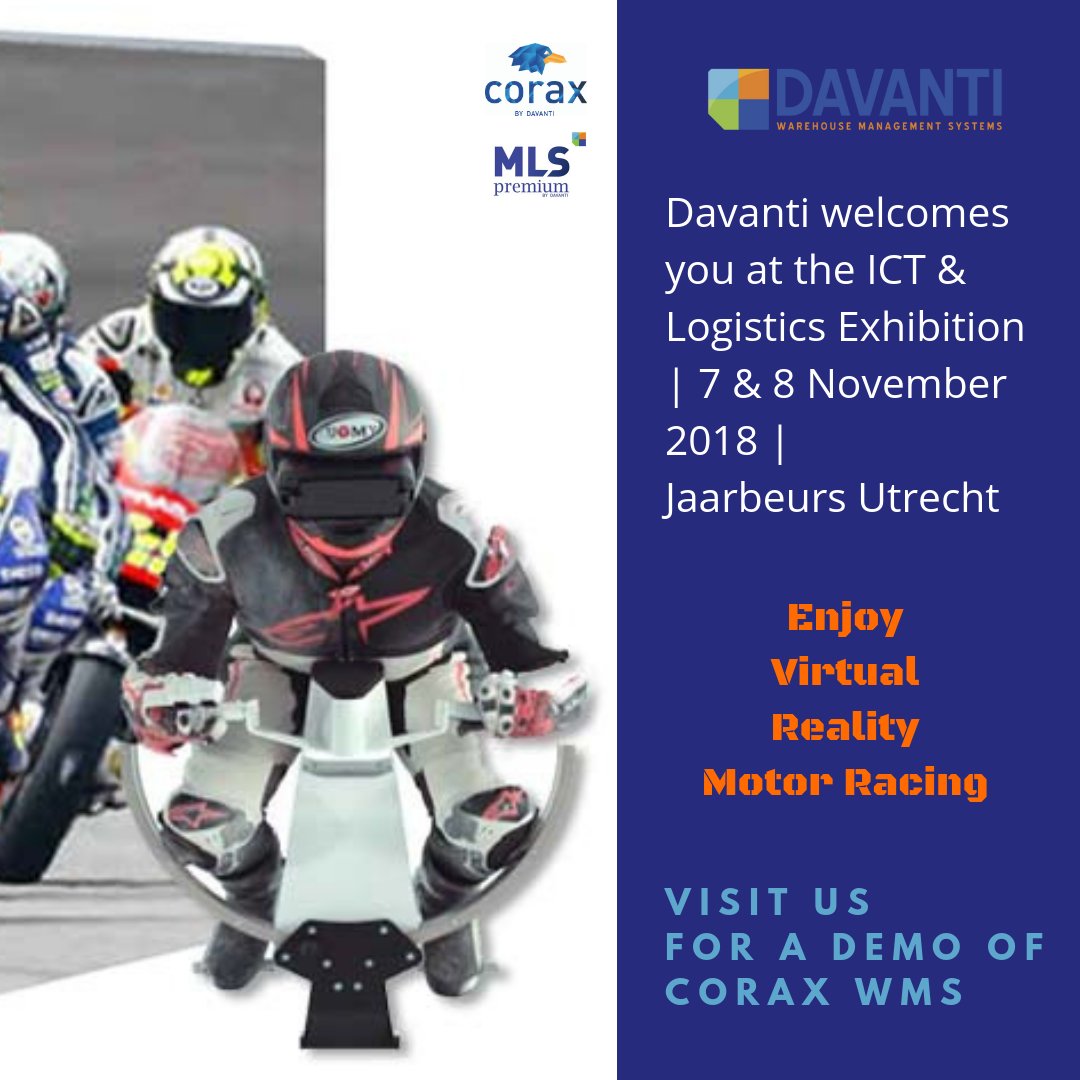 DavantiWMS's tweet photo. Visit us at the ICT & Logistics Exhibition on 7 - 8 November 2018. Register for free here: https://t.co/56RjwCEjPO
#Logistics #ICTLogistiek #WMS #cloudwms #Saas #MicrosoftAzure https://t.co/HlFDCSFxMV