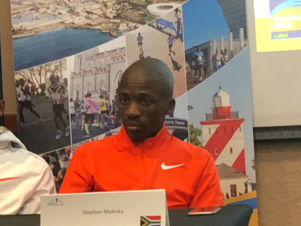 CTMarathon's tweet photo. Stephen Mokoka says he’s looking torward to racing at home. “Now all my friends can watch me compete at home”. #ctmarathon2017 https://t.co/zSvIWmvcZH