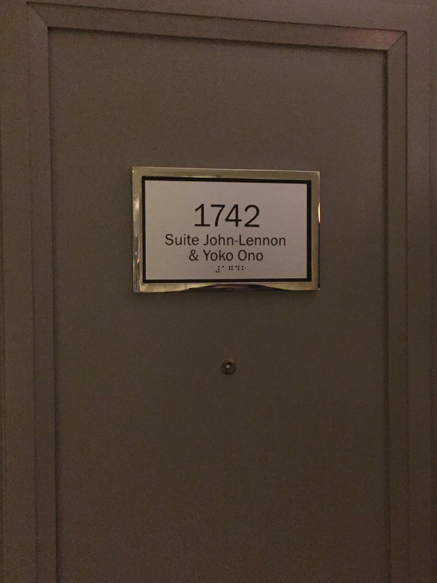 WHRelocations's tweet image. Reflecting on our time at the #CERC2018 conference and thought we had to share a few memorable photos! We were able to tour the Lennon &amp;amp; Yoko Ono suite, the site of the 1969 "bed-in for peace" and where the song "Give Peace a Chance" was composed &amp;amp; recorded!