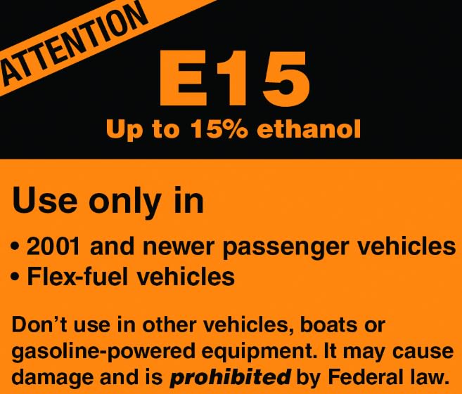EthanolRFA's tweet image. . There is a federally required pump label that&apos;s very clear on which vehicles can (and cannot) use #E15. In the more than six years since E15 was approved, there hasn&apos;t been a SINGLE reported case of consumer misfueling or engine damage as a result of E15. #fuelyourknowledge