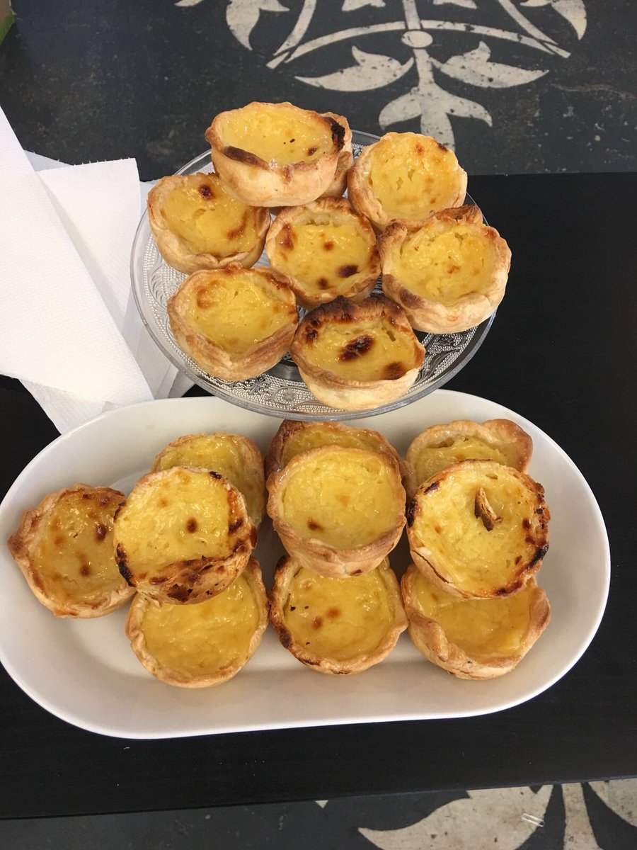 SunaInteriorDes's tweet photo. Step one, set an unreasonable baking challenge, and “BAKE!”. Abbie kicks off the Suna #nailedit vs #bakeoff2018 with some yummy looking pasteis de natas... Dammit, she nailed it...watch this space for the inevitable disasters! #Queenofportugal https://t.co/FEjBPwUAQ9