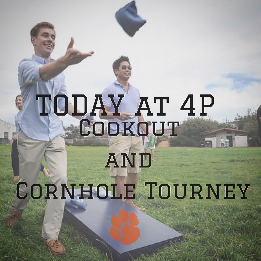 ClemsonView's tweet photo. Who is coming out for some FREE food &amp; some FREE Ls. Because we’re handing both out at today’s Cookout and Cornhole Tourney!! #clemsonview ✊🏾 https://t.co/JwKPg4T5Mm