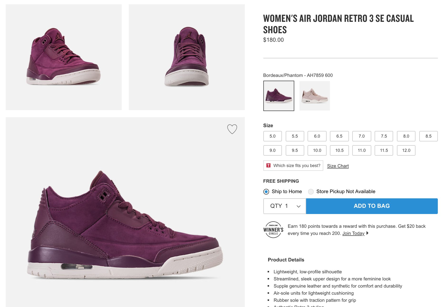 Jordan 3 bordeaux phantom sales