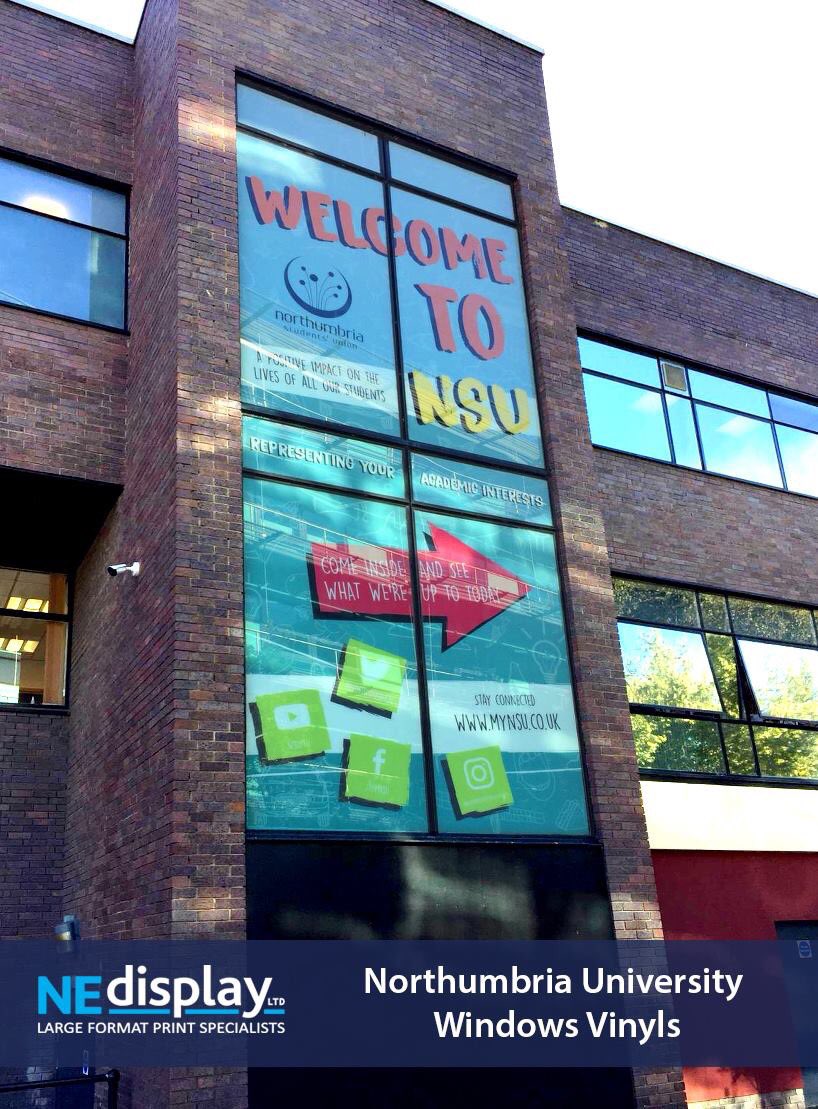 We supplied and installed these window vinyls this week for Northumbria Student Union. I think the students will find their way now!