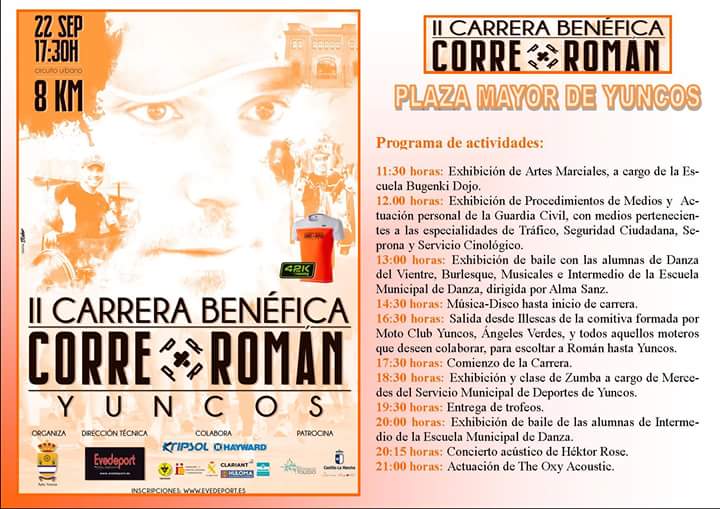 Mañana 22 de Septiembre, un día muy especial.

Gracias por tanta solidaridad y ayuda para que sea posible. 

¡Eventos para todos!

Corre Por Román ll 🏃🏽‍♀️🏃🏽‍♂️