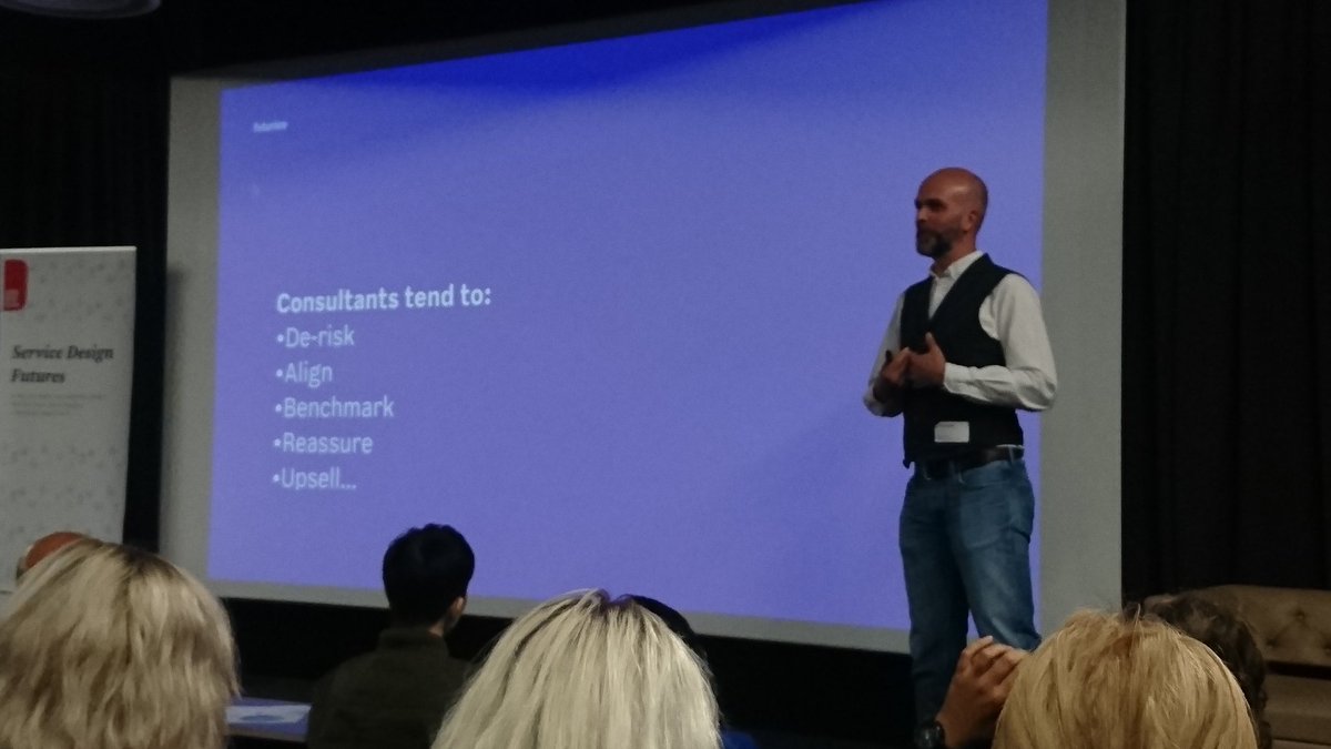 nimblecritter's tweet photo. @Guehenno "consultants can't really be designers...  Unless they go on a bit of a journey" 

"Embrace ambiguity, have strong views, provoke and inspire, empathise"

#sdfutures #SDN_UK https://t.co/qjeNAzFzfo