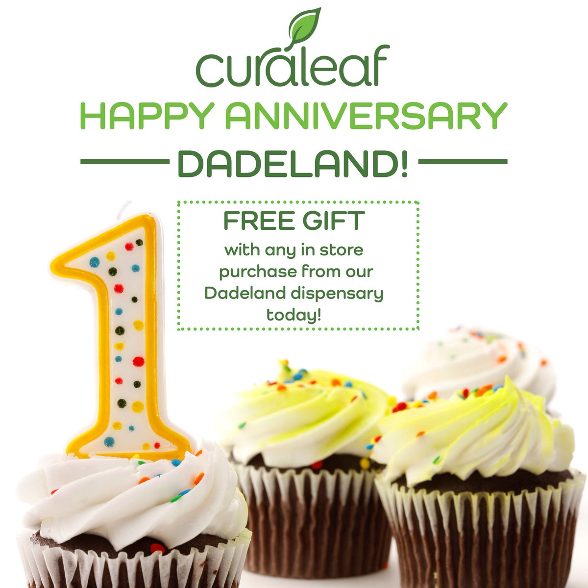 curaleaffl's tweet image. Come celebrate the 1st Anniversary of Curaleaf’s Dadeland Dispensary today! 🎂 Get a FREE GIFT 🎁 with in-store purchases at Dadeland today! 9002 Dadeland Blvd, Miami, FL 33156. Free Valet Parking Available. While supplies last. #curaleaf #curaleaffl #dadeland #fldispensary