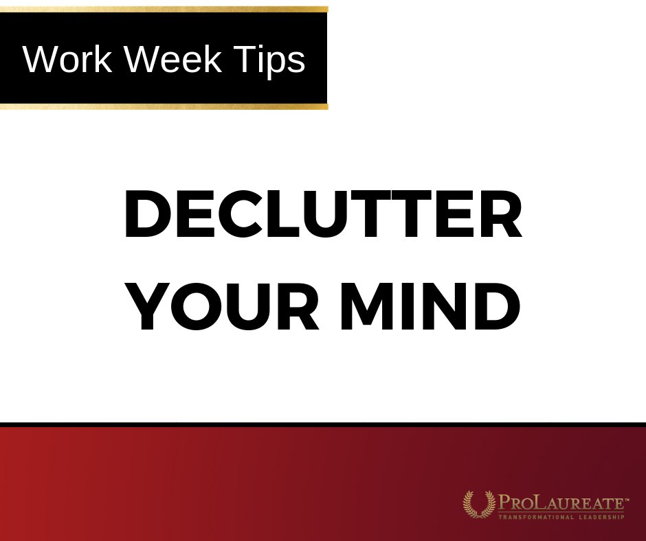 Declutter your mind. 

Have a brain download:  sit down with a piece of paper📄 and put down all your thoughts, appointments, to-do's, shopping lists etc., you will be amazed at how much you are subconsciously carrying around with you.

#declutteryourmind #weekendhack