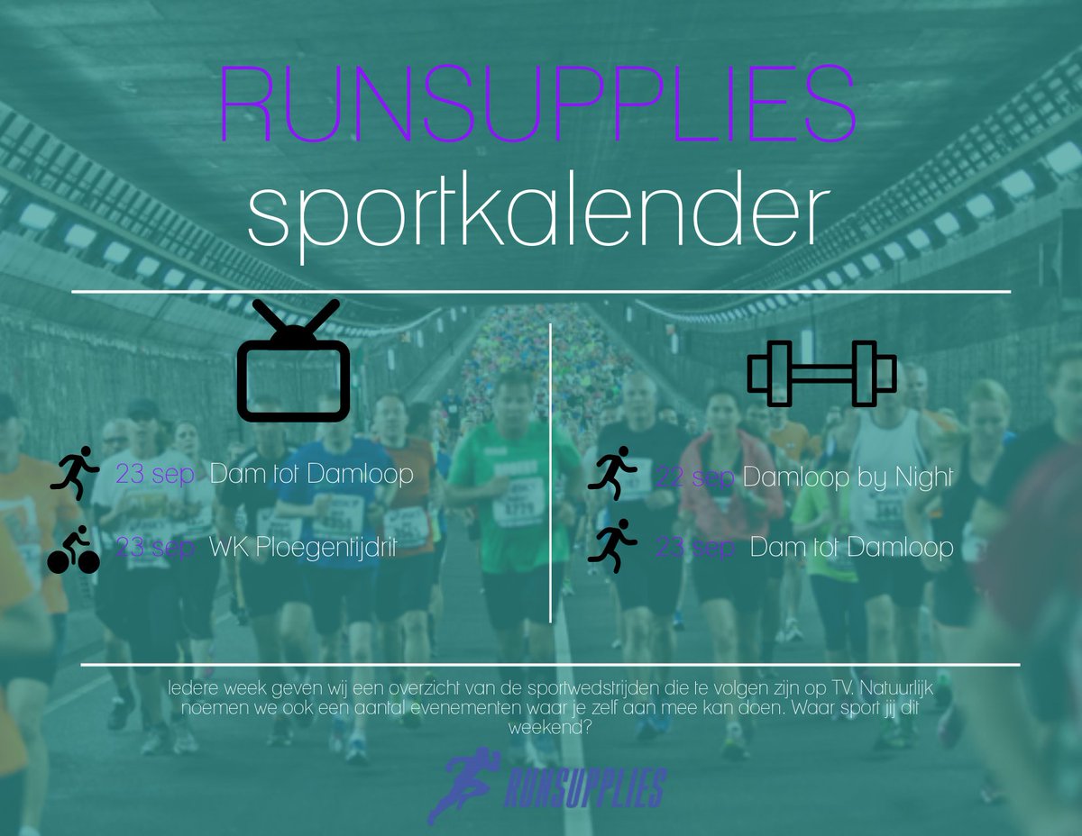 Dam tot Damloop weekend😀🚀 Loop jij ook zondag (of zaterdagavond)? Of toch maar schuilen voor de storm? 🌪️ #Runsupplies #Sportkalender