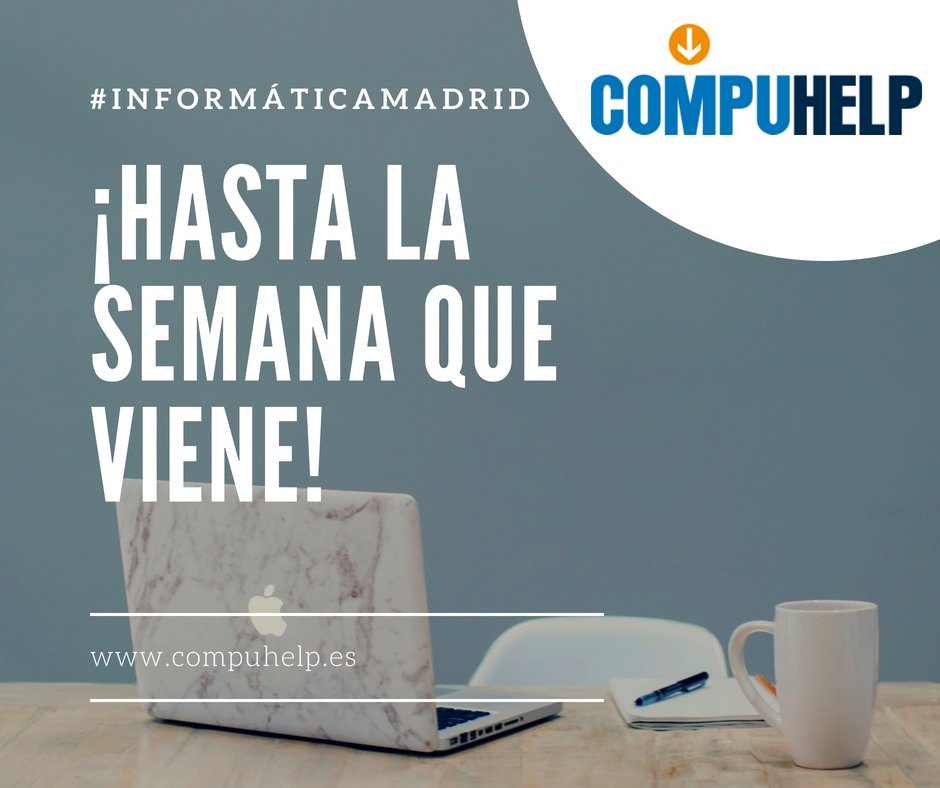 compuhelp_es's tweet photo. ¡Volvemos la semana que viene en #Compuhelp! 😉

#SeguridadInformática
#InformáticaMadrid
#FelizViernes https://t.co/eKd2YZYgem